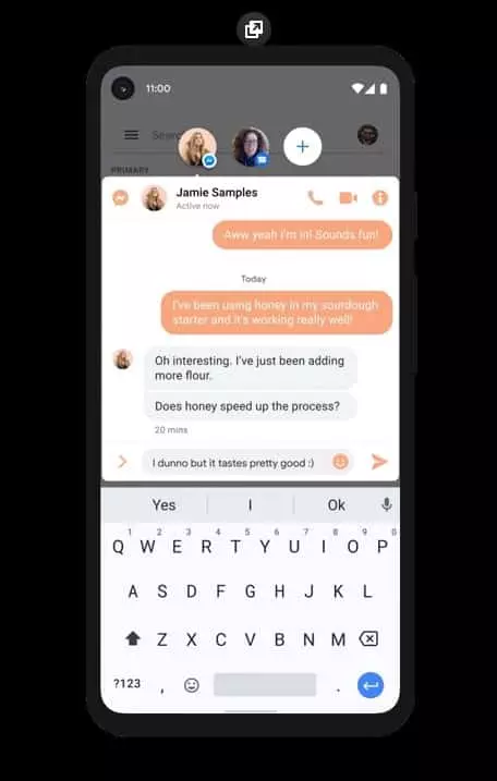 Android 11 ofrece novedosas burbujas de conversación interactivas